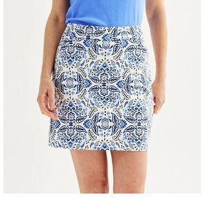 Croft & Barrow Blue & White Women's Skort, Size 18